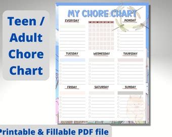 Anime Chore Chart - Etsy