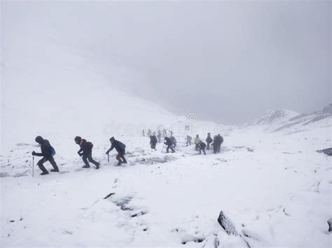 Climbing Mighty Himalayan Mountain during a Snow Storm Editorial Image - Image of himalaya ...