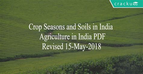 Crop Seasons and Soils in India - Agriculture in India PDF - Cracku