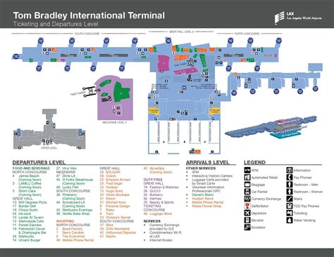 Lax tom bradley chegadas mapa - Tom bradley internacional terminal de chegadas mapa (California ...