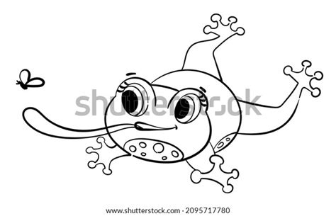 Black Outline Cute Little Jumping Frog Stock Vector (Royalty Free) 2095717780 | Shutterstock