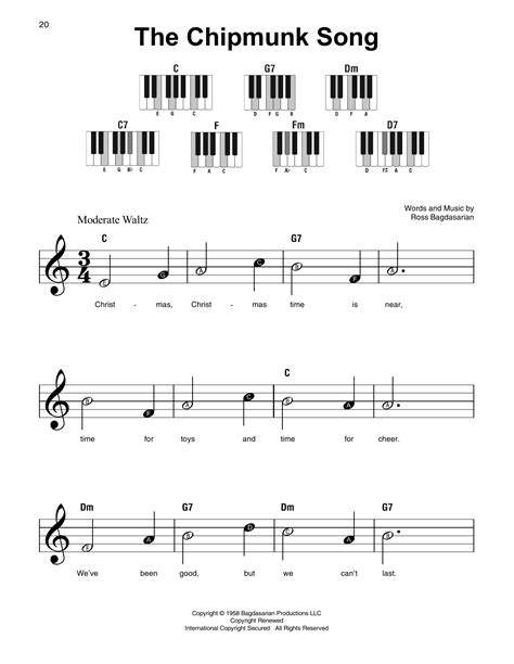 Carolyn Miller The Chipmunk Song Sheet Music Notes, Chords Download ...