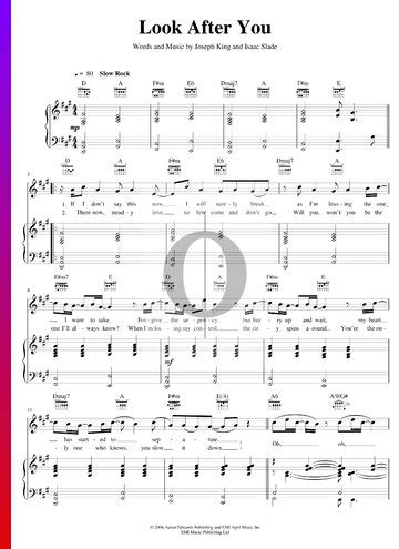 Look After You (The Fray) Piano Sheet Music - OKTAV