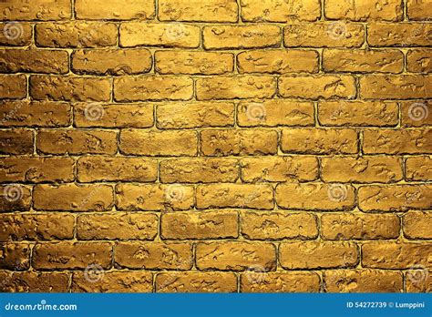 Golden Brick Wall Background Stock Photo - Image: 54272739