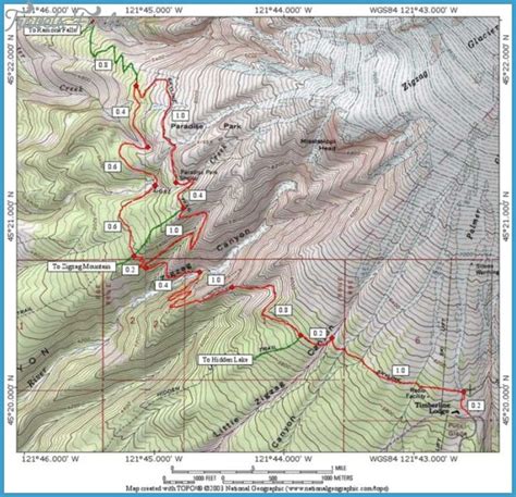 Mt Hood Hiking Trail Map - TravelsFinders.Com