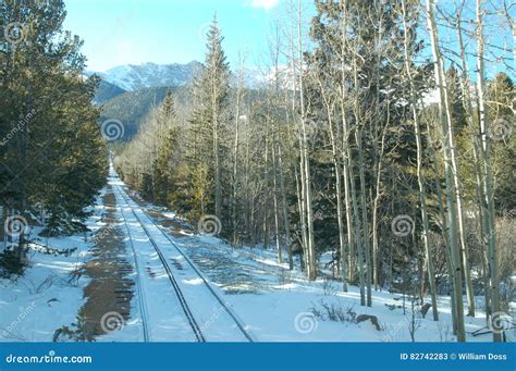 Cog Train Track in Pikes Peak Colorado Stock Image - Image of slope, lining: 82742283