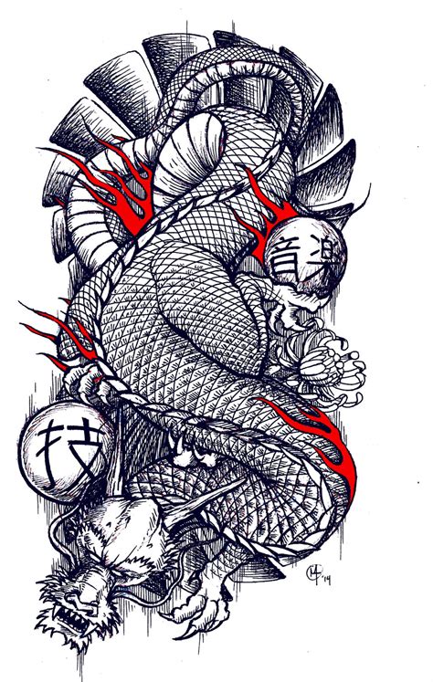 Traditional Japanese Dragon tattoo design by miketooch on DeviantArt