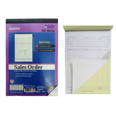 Carbonless Sales Receipt Record Book 2 Part 50 Sets Duplicate Receipt ...