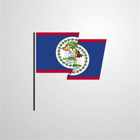 Belize waving Flag design vector 14245316 Vector Art at Vecteezy