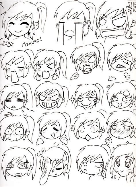 Chibi Mikuro Expressions by Mimi D | Chibi tutorials | Pinterest ...