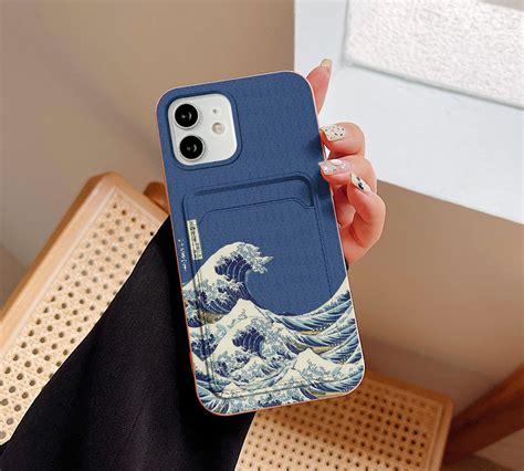 Great Wave Card Pocket Case Iphone 14 13 Pro Max Iphone 11 Pro - Etsy