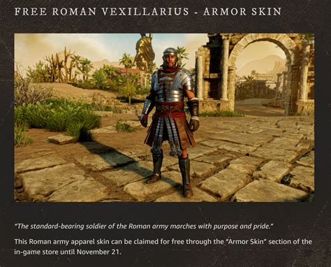 FREE Roman Soldier Skin in the Ingame Shop : r/newworldgame