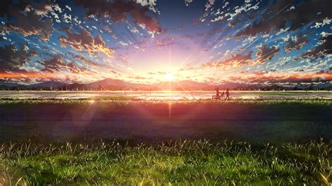 Anime, Beautiful, Sunrise, Landscape, Sky, Clouds, Scenery, 4K, #111 ...