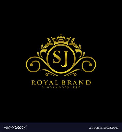 Sj letter initial luxurious brand logo template Vector Image