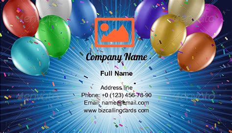 Business Card Balloon Decoration Visiting Card Design - pic-corn