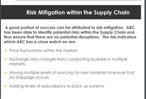 Solved Find the Risk Mitigation within the Supply Chain for | Chegg.com