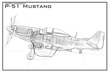 A Cross-Section of Steven W. Howard Art: P-51 Mustang Cutaway Preliminary Sketches (part 2)