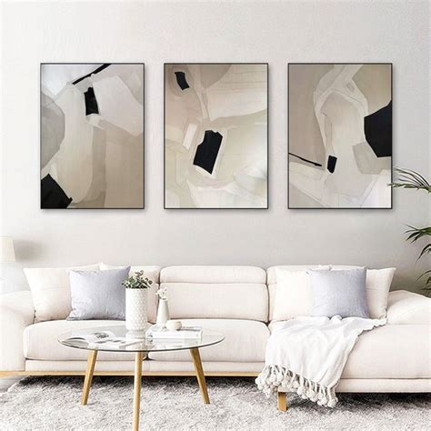 Beige Abstract Wall Art Set of 2 Beige Abstract Painting Beige - Etsy