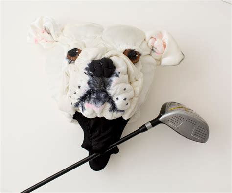 Custom Golf headcovers and puppets : Bulldog - Golf club headcover - Pet portrait