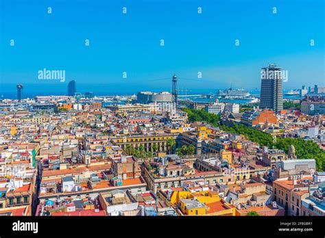 Aerial view of the port of Barcelona, Spain Stock Photo - Alamy