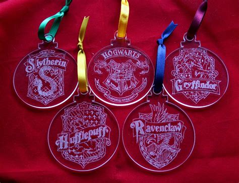 Harry Potter Hogwarts Hand Engraved Christmas Decorations Set