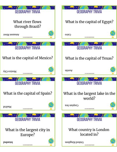 Geography Trivia for Kids - Etsy