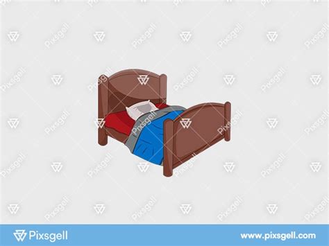 Comfortable Cartoon Bed Vector. - pixsgell