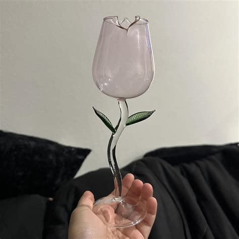 Rose wine glass #rose #wineglass #home #decor... - Depop