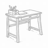 Desk Coloring Page sketch template