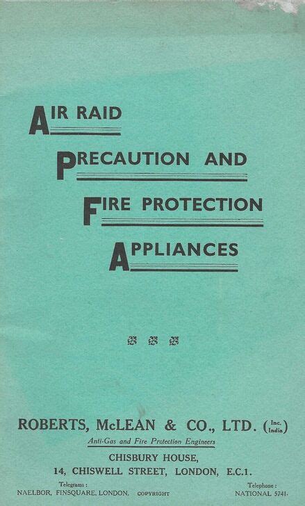 Air Raid Precautions & Fire Protection Appliances Catalogue