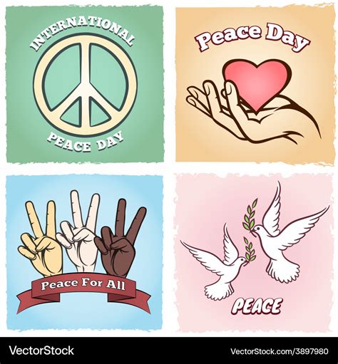 Day of peace posters Royalty Free Vector Image