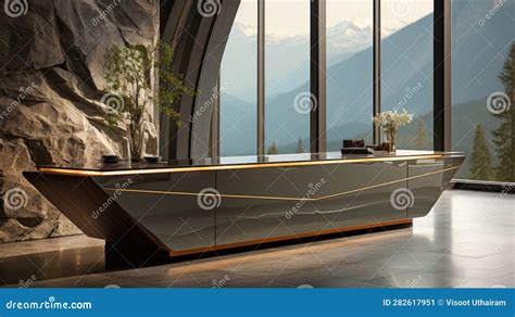 Modern Luxury Hotel Reception Counter Desk Stock Illustration ...