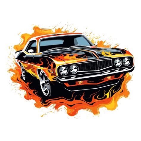 Sports car with flames | Premium AI-generated vector