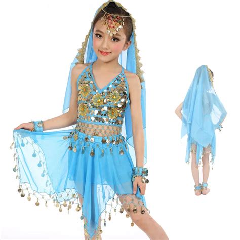 2018 Girls Belly Dance Costume Child Dance Costumes Bellydancer Children Indian Clothing Dresses ...