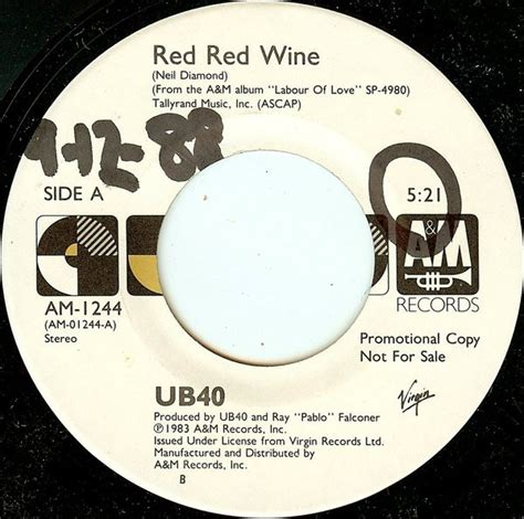 UB40 – Red Red Wine (1988, Vinyl) - Discogs