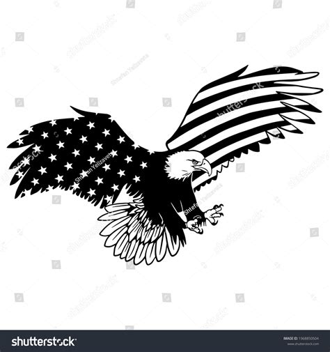 American Bald Eagle Svgwings American Flag Stock Vector (Royalty Free ...