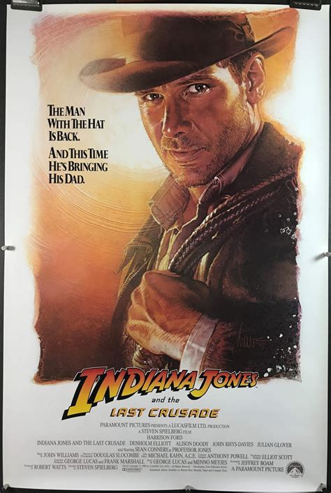 INDIANA JONES & THE LAST CRUSADE, Original Harrison Ford Movie Poster - Original Vintage Movie ...