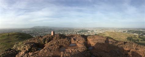 Aerial View Over Arthur`s Seat Mountain, the Main Peak of the Group of Hills in Edinburgh ...