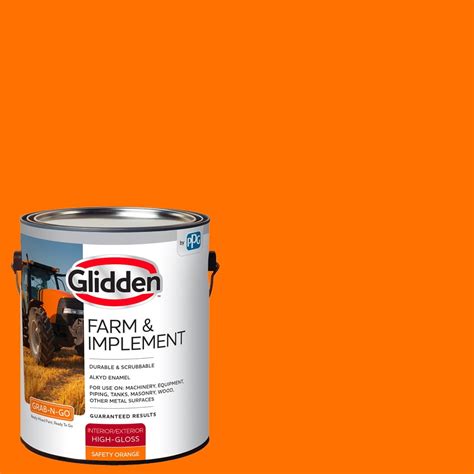 Glidden Farm & Implement Interior & Exterior Paint, Safety Orange, High ...