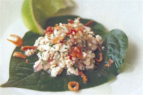 Betel leaves with larb - Recipes - delicious.com.au