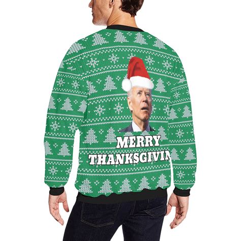 Funny Joe Biden Merry Thanksgiving Santa Ugly Christmas Sweater • Onyx Prints