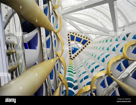 Burj al Arab hotel lobby interior Stock Photo - Alamy