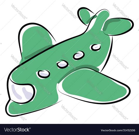 Green airplane on white background Royalty Free Vector Image