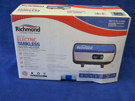 Richmond Electric Tankless Water Heater - AAA Auction and Realty