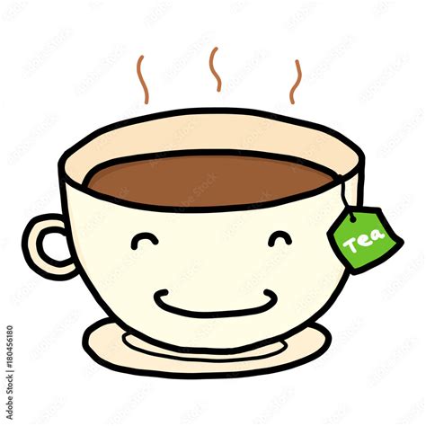 hot tea cartoon / vector and illustration, hand drawn style, isolated on white background. Stock ...