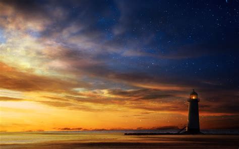 Lighthouse sunset sky wallpaper | 1920x1200 | #30817