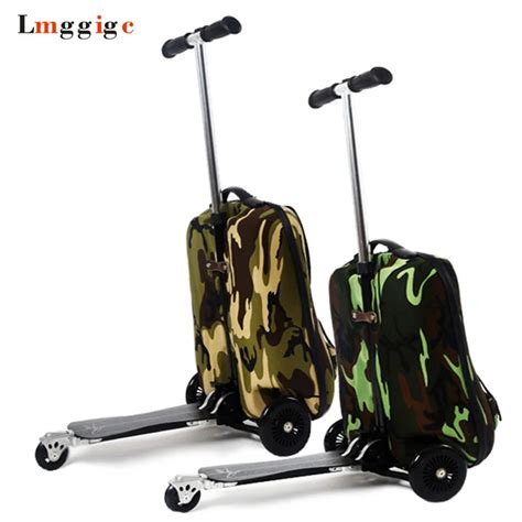 Backpack with skateboard,Suitcase with wheels,Rolling Travel Luggage ,scooter with bag,portable ...