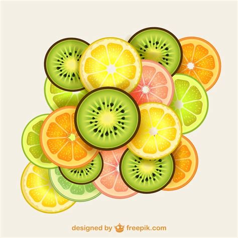 Free Vector | Colorful fruit slices