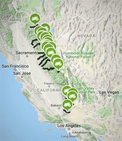 Sierra Nevada Passes Map · Sierra Mountain Passes