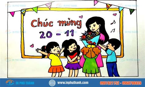 Vẽ tranh ngày 20 tháng 11 chào mừng ngày nhà giáo Việt Nam - Phú Thành